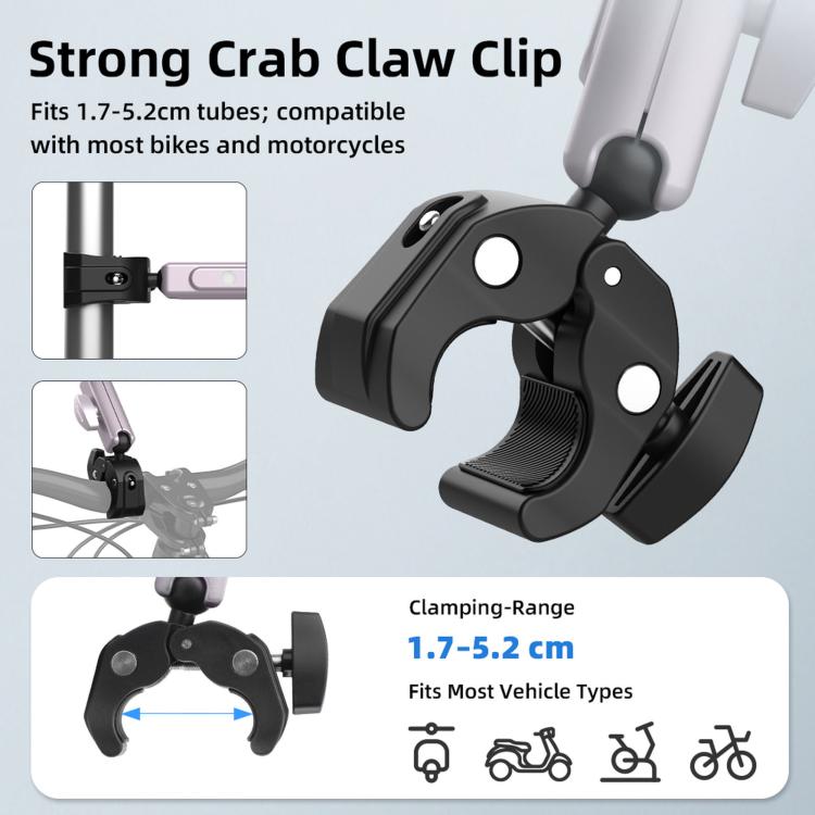 Flymile Camera Motorcycle Bicycle Riding Extension Bracket, For DJI Osmo Action 3 / 4 / 5 Pro, For DJI Osmo Action 6 / Nano
