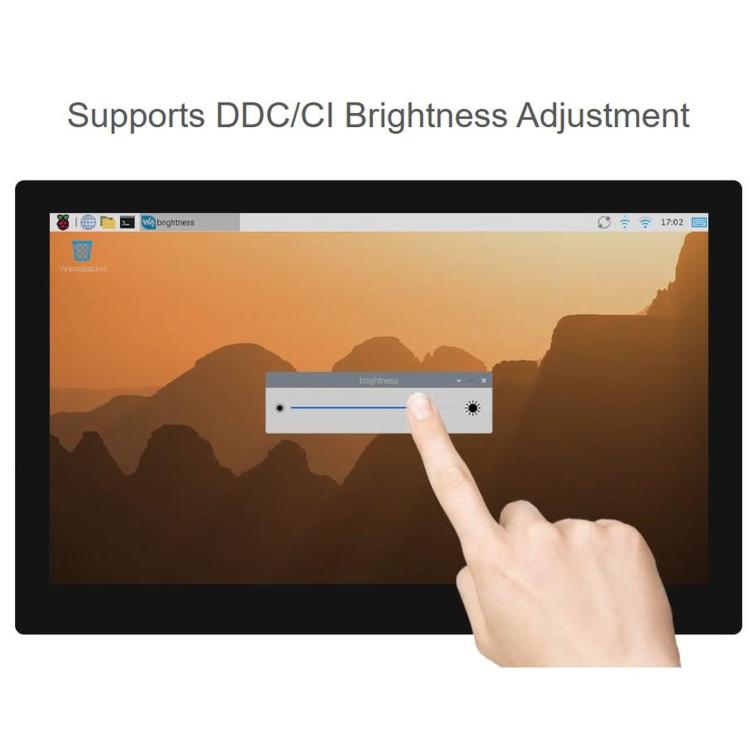 WAVESHARE 10.1 Inch QLED Quantum Dot Display Type B, 1280 x 720 Resolution, G+G Toughened Glass Panel, EU Plug, UK Plug, US Plug
