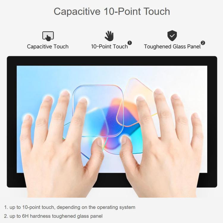 WAVESHARE 10.1 Inch QLED Quantum Dot Display Type B, 1280 x 720 Resolution, G+G Toughened Glass Panel, EU Plug, UK Plug, US Plug