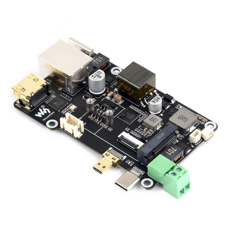 WAVESHARE PCIe To M.2 Multifunctional Adapter, 4K Output, Original RTL8125 2.5GbE Ethernet Controller, Supports For Raspberry Pi OS, 35254