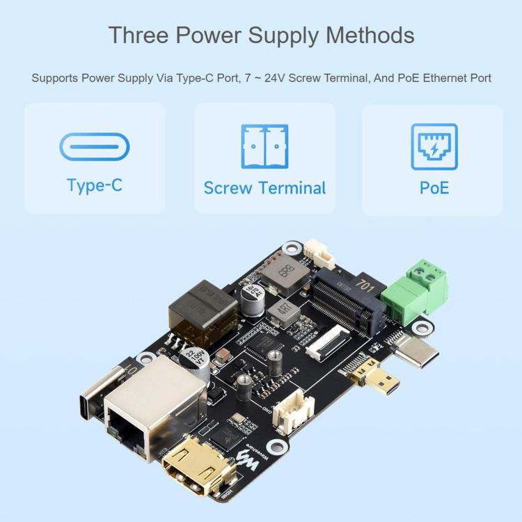 WAVESHARE PCIe To M.2 Multifunctional Adapter, 4K Output, Original RTL8125 2.5GbE Ethernet Controller, Supports For Raspberry Pi OS, 35254