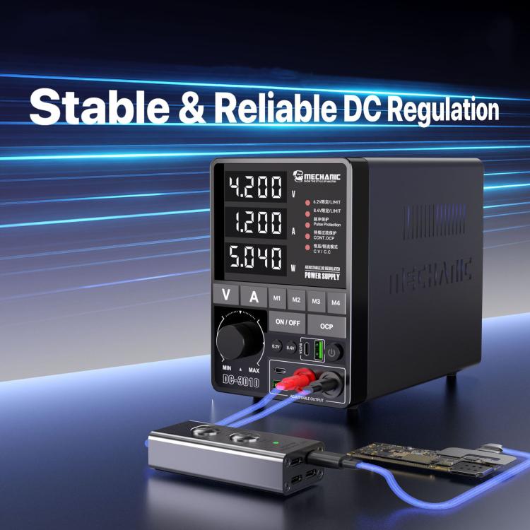 Adjustable DC Regulated Power Supply High Precision Fine-Tuning Voltage Limiting Power Source, MECHANIC DC-3006 US Plug, MECHANIC DC-3006 EU Plug, MECHANIC DC-3010 US Plug, MECHANIC DC-3010 EU Plug