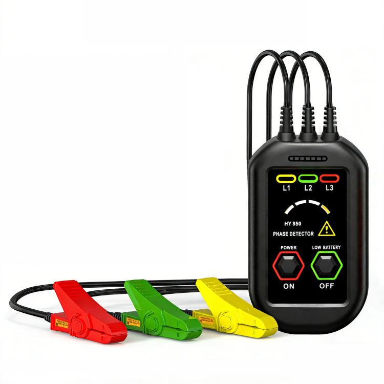 HY850 Non-Contact Phase Sequence Detector AC 60V-1000V 3-Phase Rotation Tester with Magnetic Back
