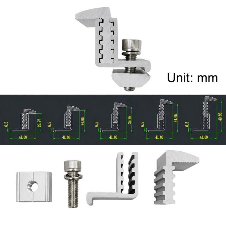 Aluminum Alloy Solar Panel Bracket 5-Gear Adjustable Edge Clamp, 5-Gear Adjustable Edge Clamp