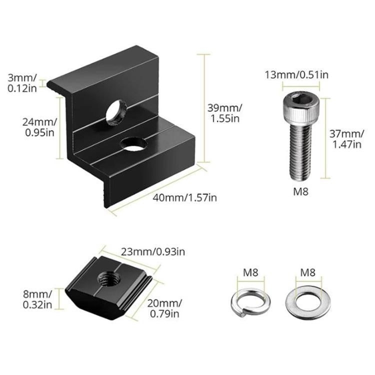 Solar PV Panel Shared Edge Side Mount Clamp, Shared Edge Side Mount Clamp