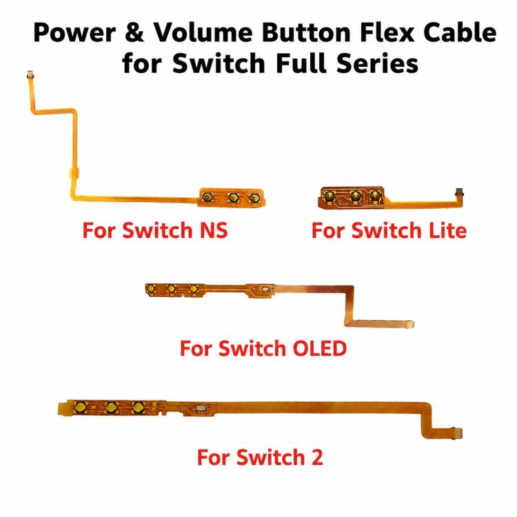 Replacement Power Volume Button Flex Cable Ribbon Wire Circuit, For Nintendo Switch 2, For Nintendo Switch, For Nintendo Switch Lite, For Nintendo Switch OLED