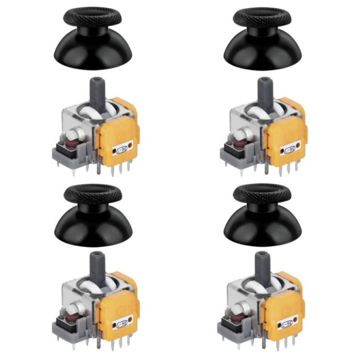For PS5 Controller GINFULL Gen 4 Hall Effect Joystick Replacement 3D Analog Module & Cap, 1 Set, 4 Sets