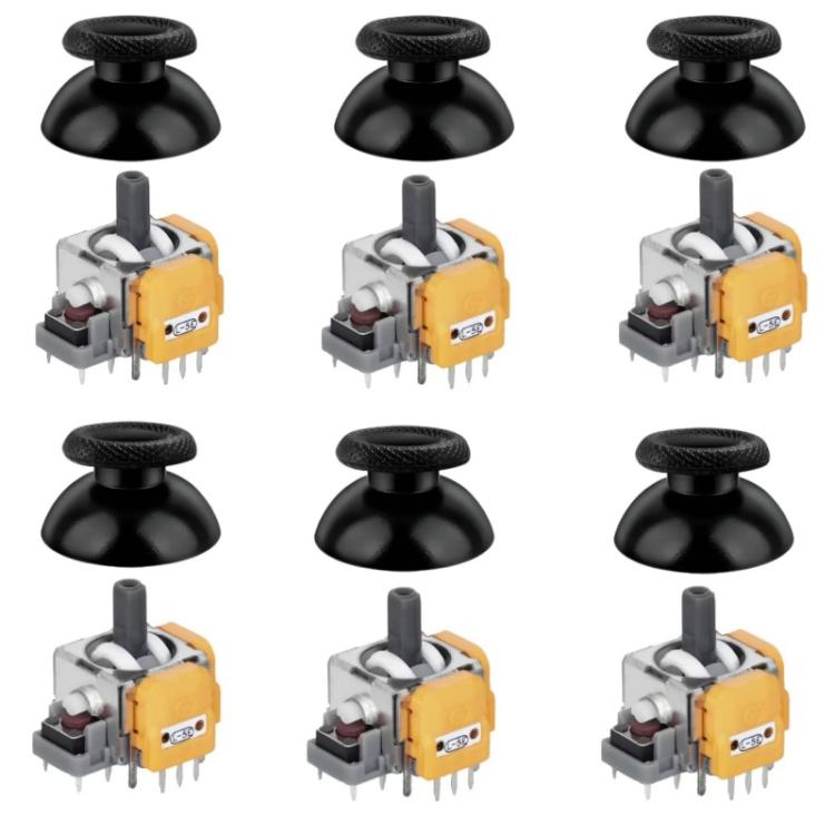For PS5 Controller GINFULL Gen 4 Hall Effect Joystick Replacement 3D Analog Module & Cap, 1 Set, 4 Sets
