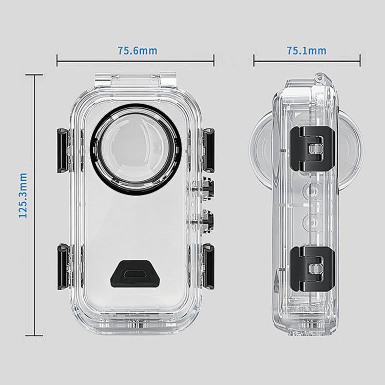 For Insta360 X6 Magnetic Quick Release Invisible Waterproof Housing 60m/197f Dive Case with Anti-Fog Inserts, Magnetic Quick Release