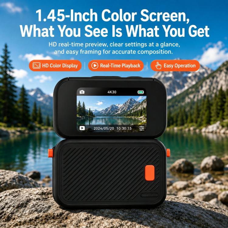 SC05 Mini Magnetic Action Camera 2K HD Thumb Vlog Video Camcorder With 120 Wide Angle And 1.45 Screen
