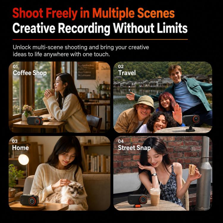 SC05 Mini Magnetic Action Camera 2K HD Thumb Vlog Video Camcorder With 120 Wide Angle And 1.45 Screen