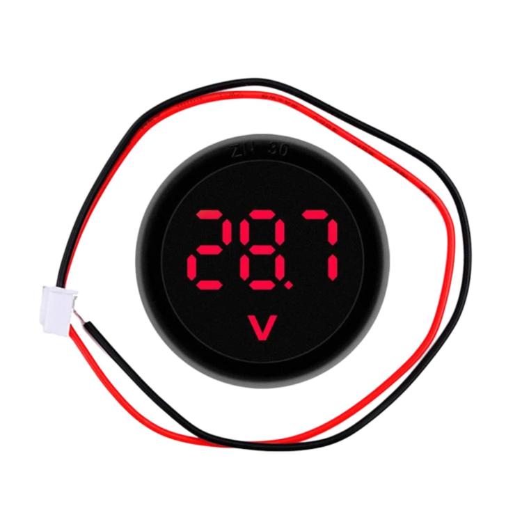 DC 4-100V 2-Wire Round DC Digital Voltmeter LED Digital Display Meter