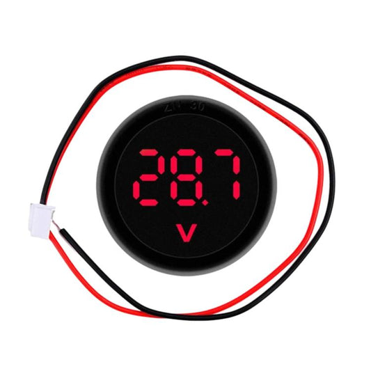 DC 4-100V 2-Wire Round DC Digital Voltmeter LED Digital Display Meter