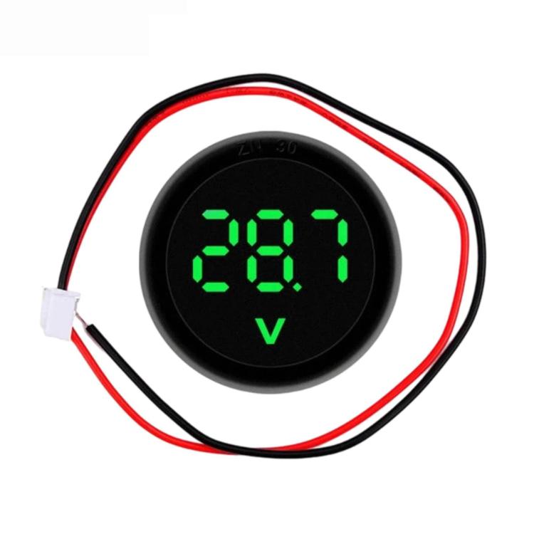 DC 4-100V 2-Wire Round DC Digital Voltmeter LED Digital Display Meter