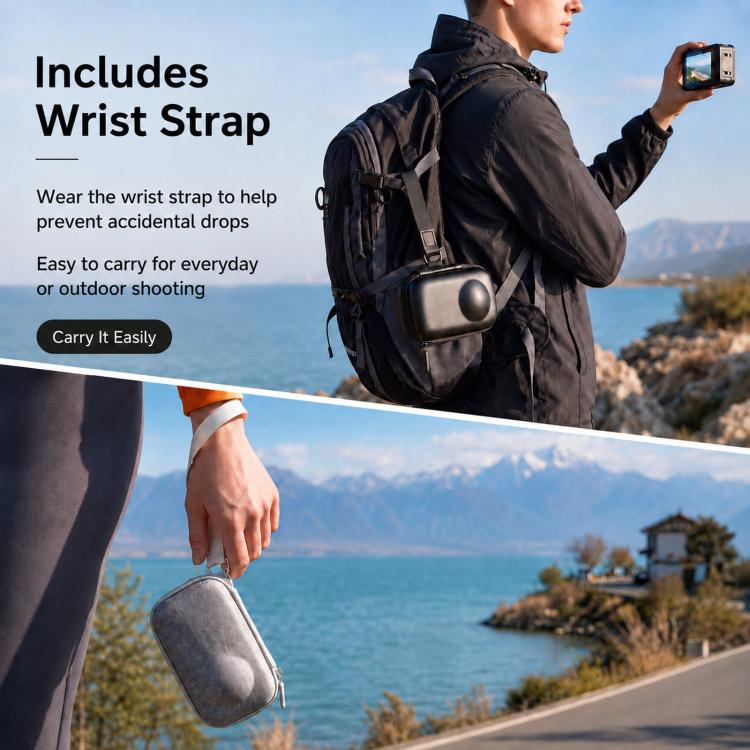 For Insta360 X6 Carrying Case Compact Hard Shell Body Protective Bag with Half-Open Zipper