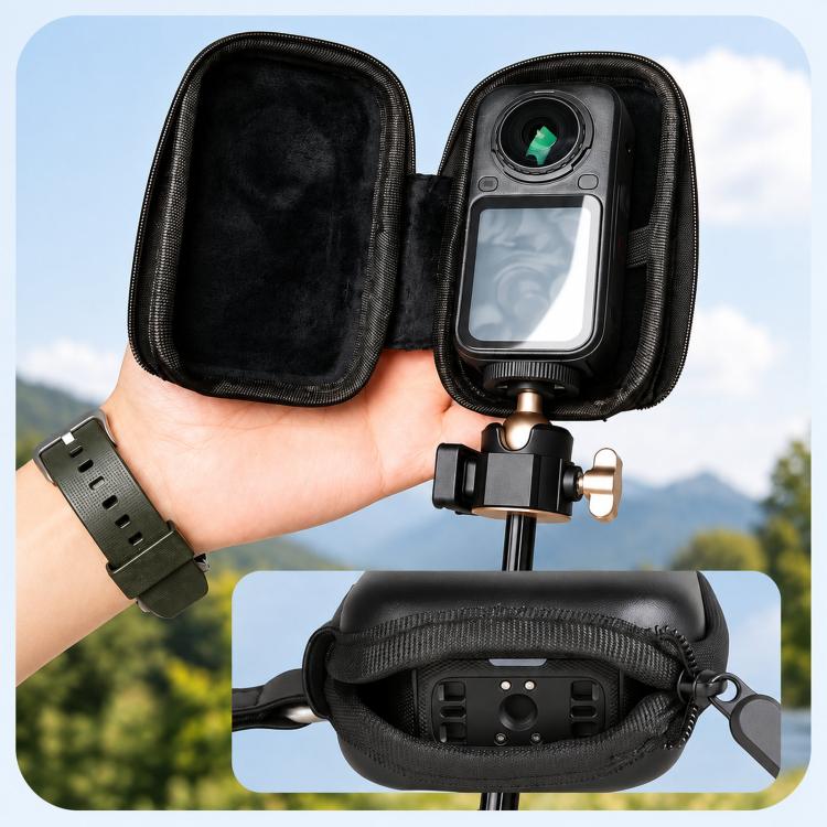 For Insta360 X6 Carrying Case Compact Hard Shell Body Protective Bag with Half-Open Zipper