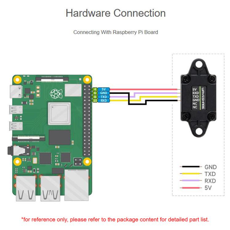 WAVESHARE 35106 TOF Laser Range Sensor Based On D-TOF Single-Point Laser Sensor UART Communication Support, 0.02-5m