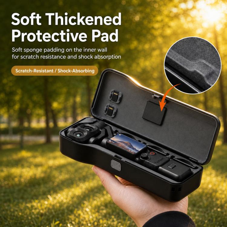 For DJI Osmo Pocket 4P Hard Shell Protective Storage Case Box With 3 Filter Slots, 2 SD Card Holders