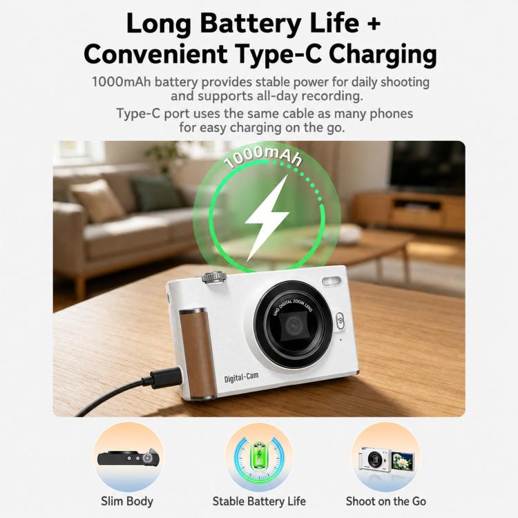 F2 Flip-Screen Retro CCD 56MP 2.7K Digital Camera With 8X Filters, Beauty Mode, And Auto Focus