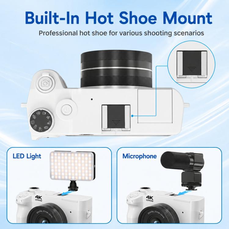 WD07 Dual 75MP Front Rear Camera Wi-Fi HD Digital Camera CCD Selfie 5K Mirrorless Camera