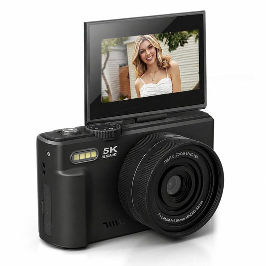 WD08 HD 5K 75MP CCD Digital Camera With Wi-Fi, Auto Focus, Beauty Filters