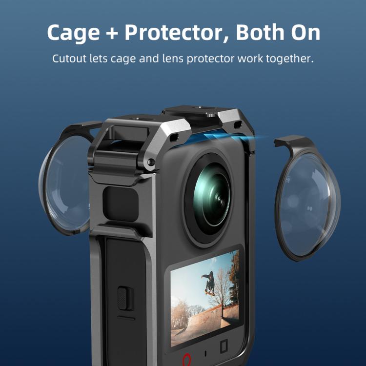 For DJI Osmo 360 II Flymile Camera Protective Cage Lens Cap Frame