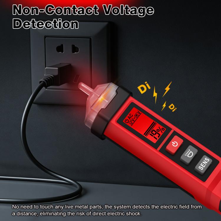 HABOTEST 12V-1000V AC Non-Contact Voltage Tester Pen Digital Voltage Detector, HT102B