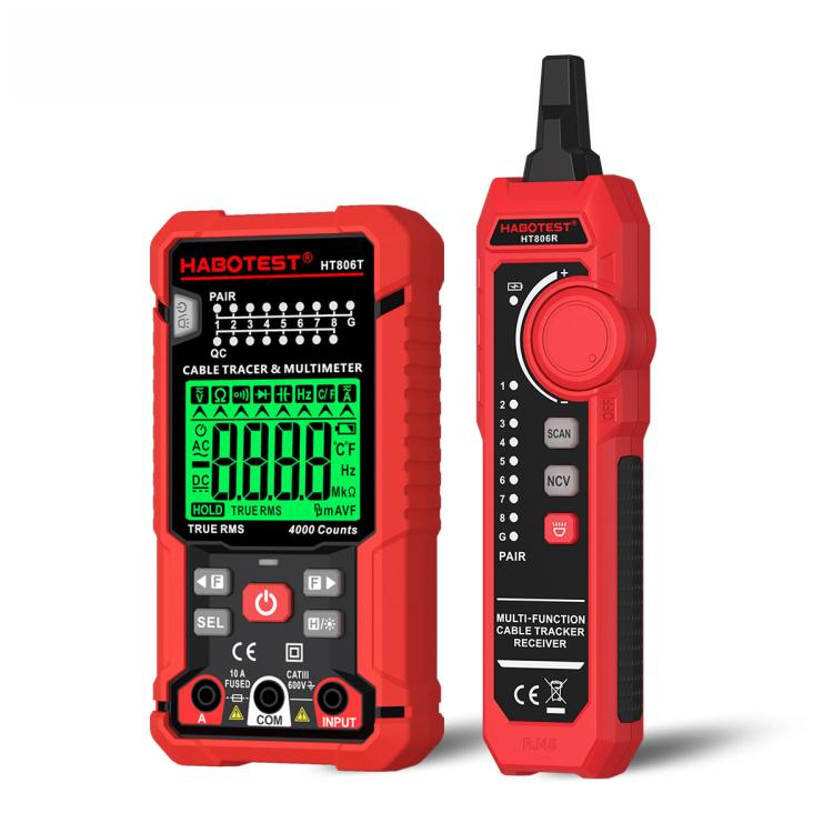 HABOTEST HT806TR 2-In-1 Network Cable Tracer & Multimeter Anti-Interference Wire Tracker
