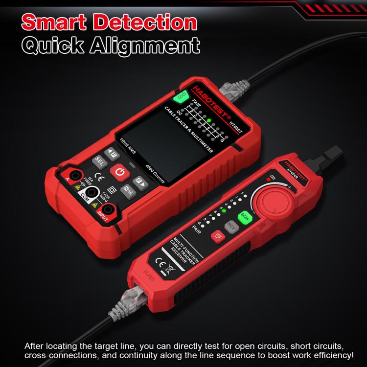 HABOTEST HT806TR 2-In-1 Network Cable Tracer & Multimeter Anti-Interference Wire Tracker