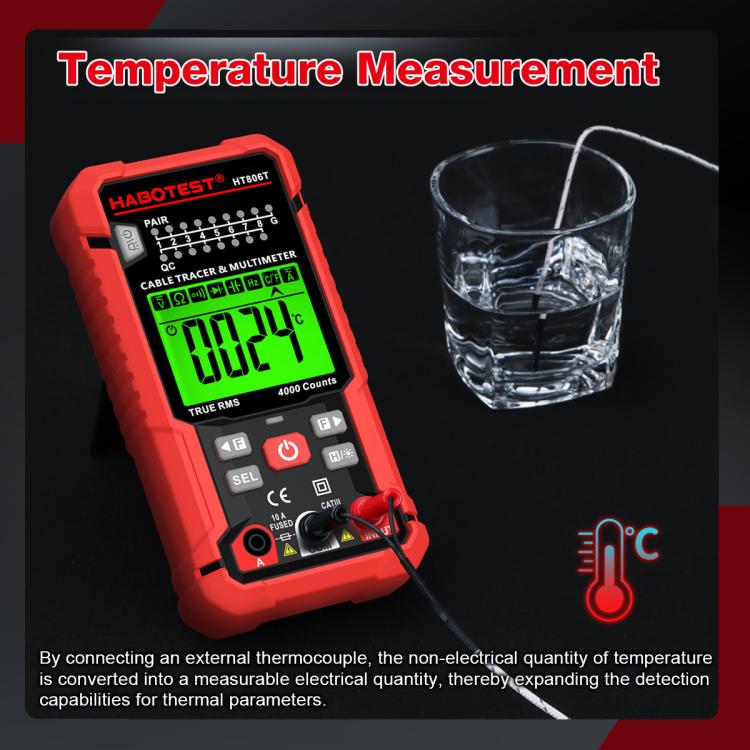 HABOTEST HT806TR 2-In-1 Network Cable Tracer & Multimeter Anti-Interference Wire Tracker