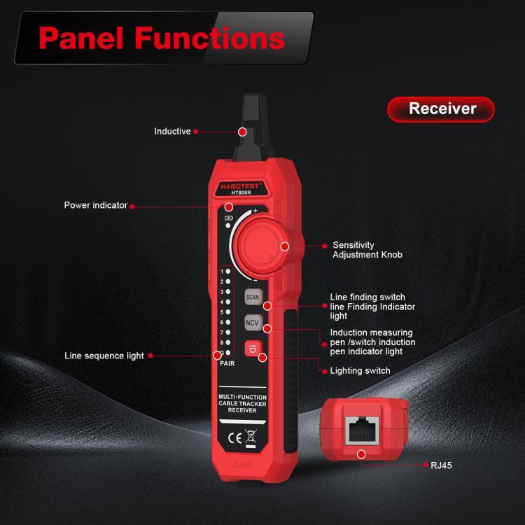 HABOTEST HT806TR 2-In-1 Network Cable Tracer & Multimeter Anti-Interference Wire Tracker