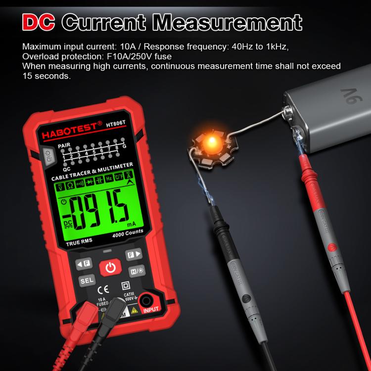 HABOTEST HT806TR 2-In-1 Network Cable Tracer & Multimeter Anti-Interference Wire Tracker