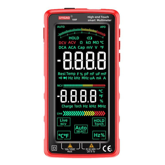 Touch Color Screen Smart Multimeter Voltage Current Capacitance Resistance Tester, UYIGAO 188F