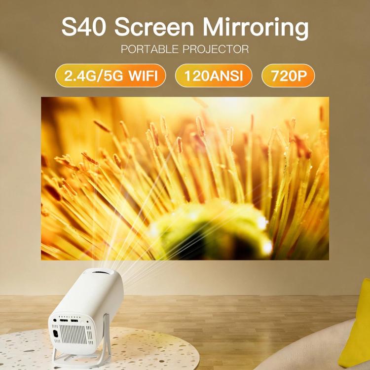 S40 Smart Projector For Home Bedroom Living Room HD Portable Projector, US Plug, UK Plug, EU Plug, AU Plug