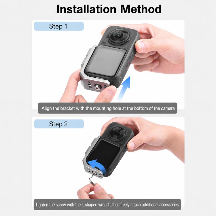 For Insta360 X6 Flymile L-Plate Quick-Release Horizontal Vertical Shooting Adapter Bracket