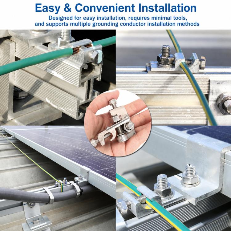 Solar PV Lightning Protection Grounding Terminal PV Grounding Clip, PV Grounding Clip