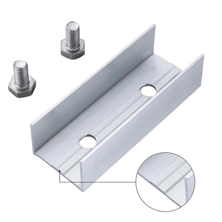 Aluminum Alloy Solar PV Bracket Rail Connector, 12 x 4.1 x 3cm