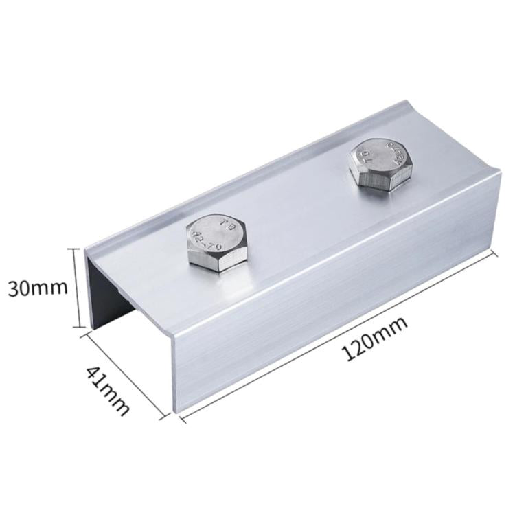Aluminum Alloy Solar PV Bracket Rail Connector, 12 x 4.1 x 3cm