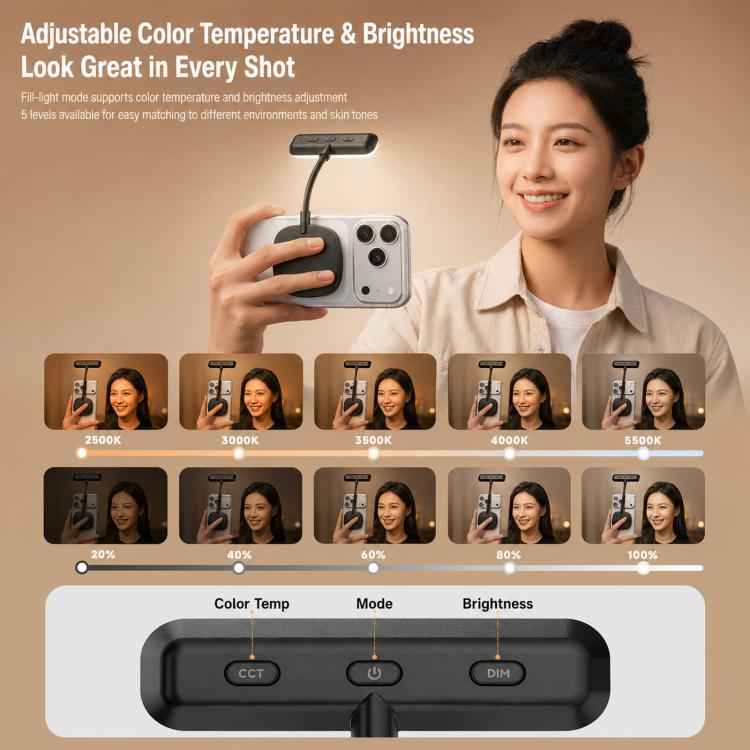 K7 Portable Magnetic Phone Fill Light Reading Light Portable Portrait Beauty Lamp For Face Shooting, K7
