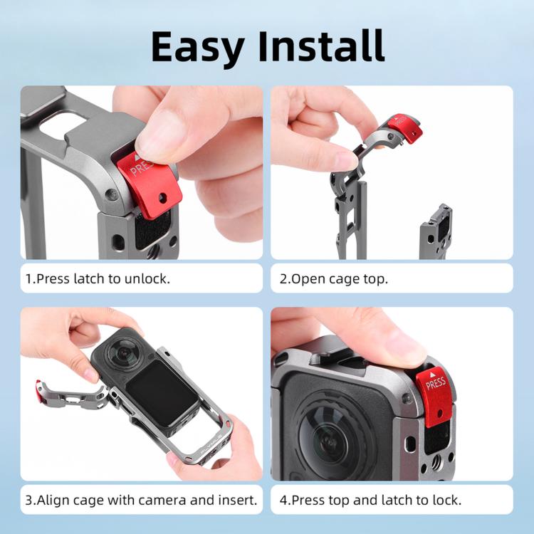 For Insta360 X6 Snap-On Rabbit Cage Protective Case Frame Shockproof Cover