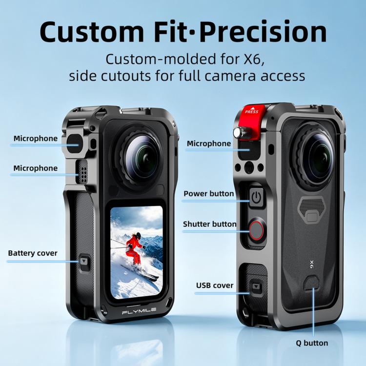 For Insta360 X6 Snap-On Rabbit Cage Protective Case Frame Shockproof Cover