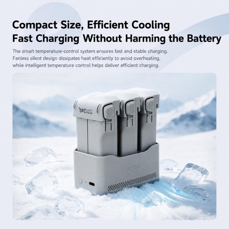For DJI Lito Series Drone Batteries LKTOP 65W Two-Way Charging Hub 3-Channel Charging Station