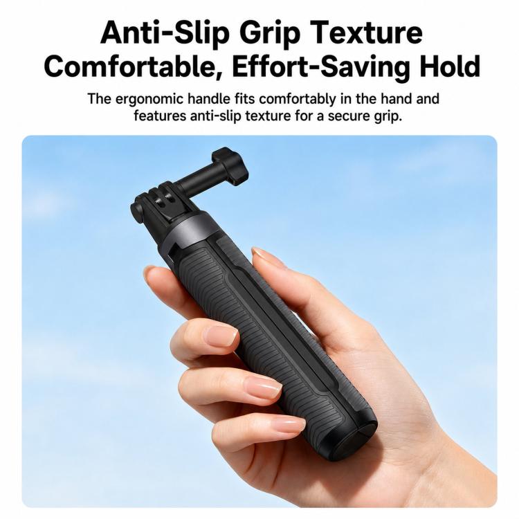 LKTOP Action Camera Tripod Selfie Stick 17.5-50cm Extendable Handheld Grip with 2-in-1 Dual Adapter