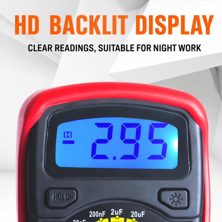 Anti-Burn Digital Capacitance Multimeter Backlight Display Capacitance Tester, DMM6013L