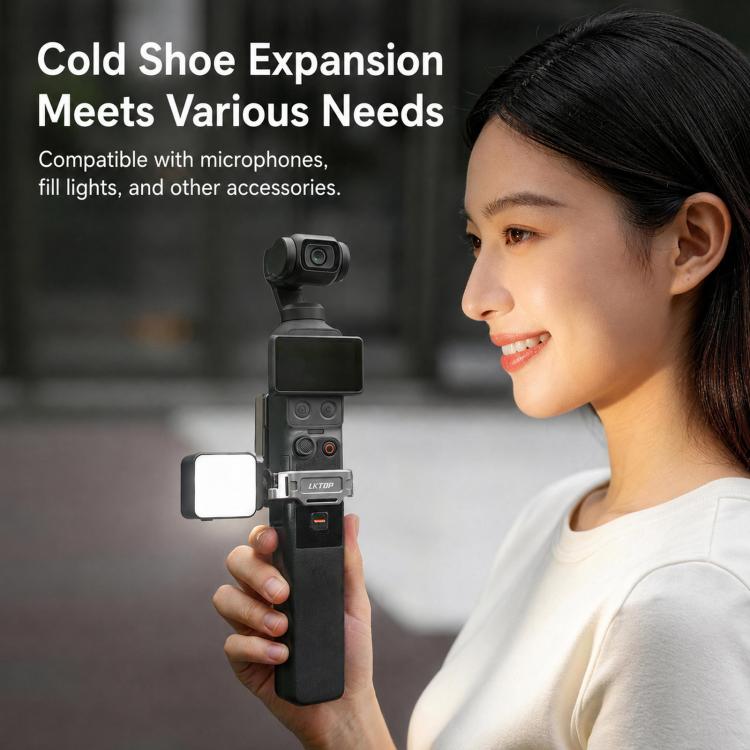 For DJI Osmo Pocket 4 / 3 LKTOP Magnetic Expansion Mount Quick Release Aluminum Cage With Cold Shoe & Arca Swiss, AC-013