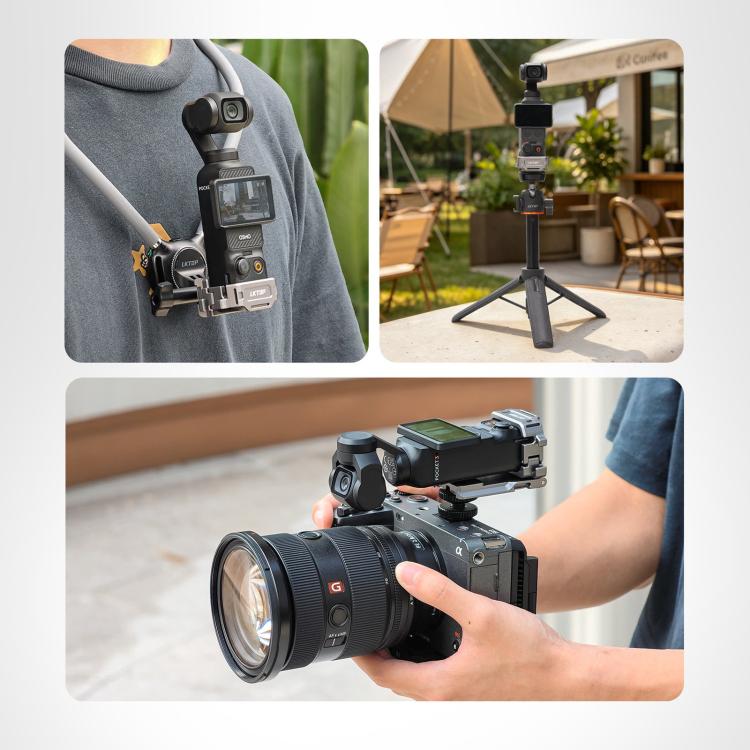 For DJI Osmo Pocket 4 / 3 LKTOP Magnetic Expansion Mount Quick Release Aluminum Cage With Cold Shoe & Arca Swiss, AC-013