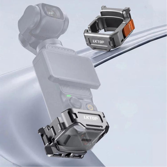 For DJI Osmo Pocket 4 / 3 LKTOP Quick Release Expansion Frame Aluminum Cage with Cold Shoe & Arca Swiss, AC-012