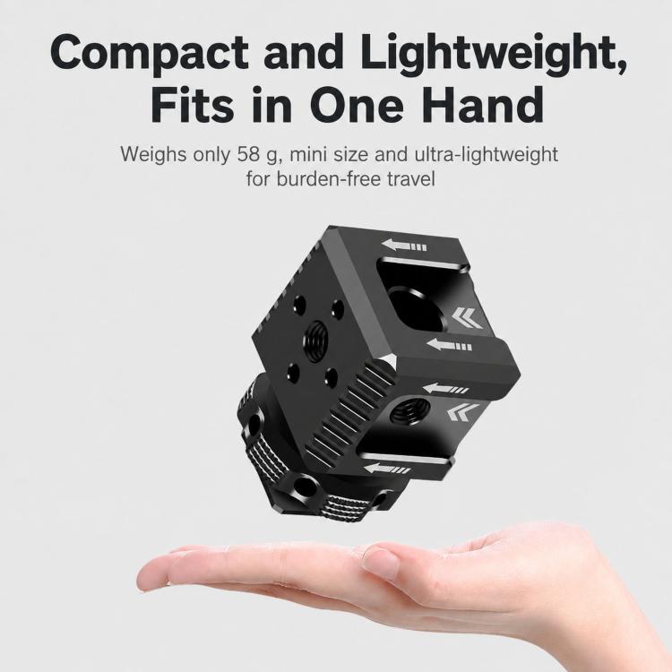 Xinwenxuan Triple Cold Shoe Mount Adapter Aluminum Camera Hot Shoe Extension Base with 1/4 Thread & ARRI Locating Hole for Mic Light, Triple Cold Shoe Mount