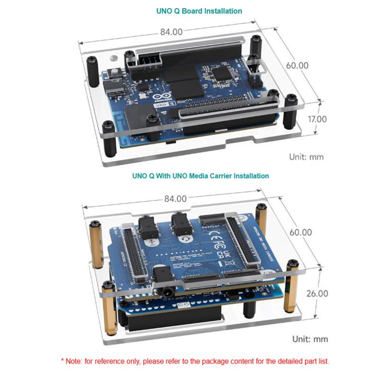 WAVESHARE For Arduino UNO Q Development Board Enclosure Kit Basic Version, 2GB+16GB, 4GB+32GB