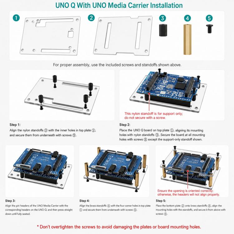 WAVESHARE For Arduino UNO Q Development Board Enclosure Kit Upgrade Version, 2GB+16GB, 4GB+32GB